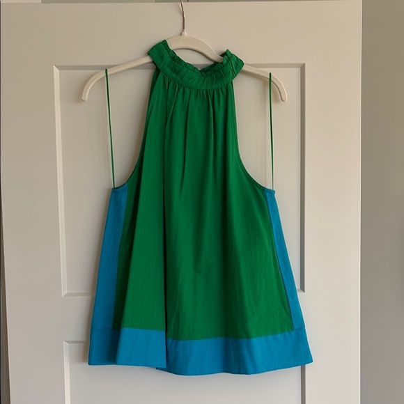 Sugarlips Tops - Green and Blue Halter Top